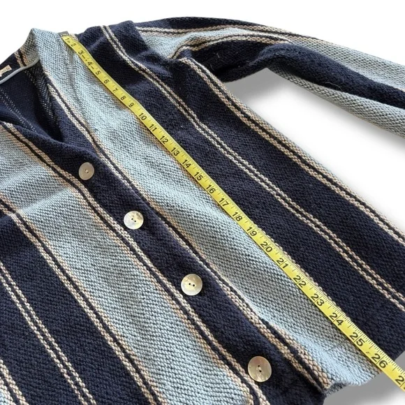 Faherty Women's Dockside Cardigan XS Small Tide Line Stripe Drug Rug Poncho - Picture 6 of 10